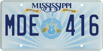 MS license plate MDE416