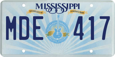 MS license plate MDE417