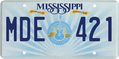 MS license plate MDE421