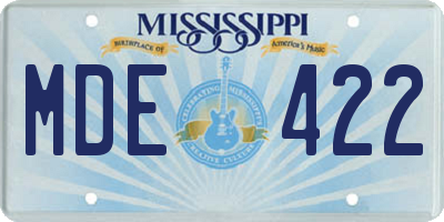 MS license plate MDE422