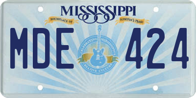 MS license plate MDE424