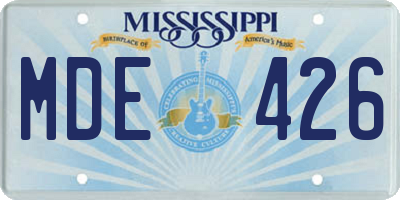 MS license plate MDE426