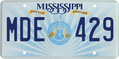 MS license plate MDE429