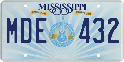 MS license plate MDE432