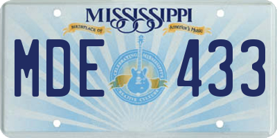 MS license plate MDE433
