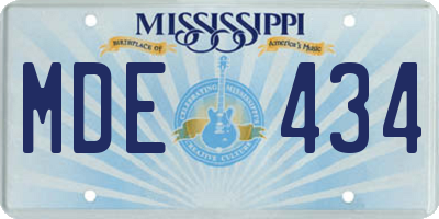 MS license plate MDE434