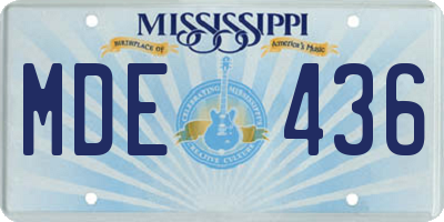 MS license plate MDE436