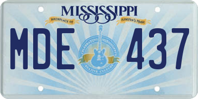 MS license plate MDE437