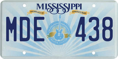 MS license plate MDE438