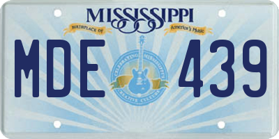 MS license plate MDE439