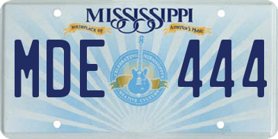 MS license plate MDE444
