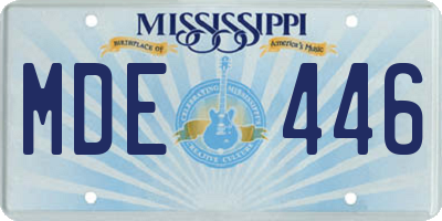 MS license plate MDE446