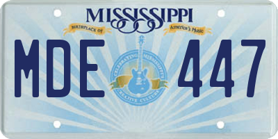 MS license plate MDE447