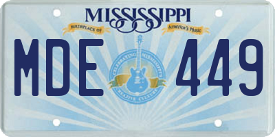 MS license plate MDE449