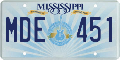 MS license plate MDE451