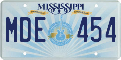 MS license plate MDE454