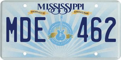 MS license plate MDE462