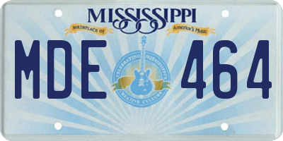 MS license plate MDE464