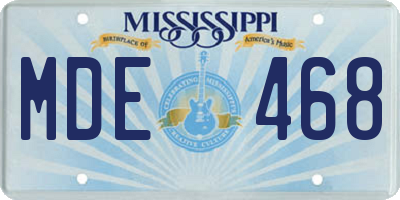 MS license plate MDE468