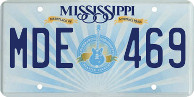 MS license plate MDE469