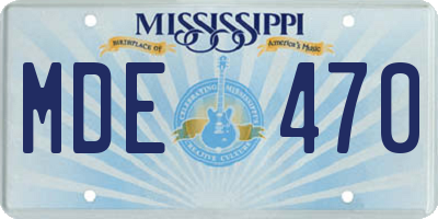 MS license plate MDE470