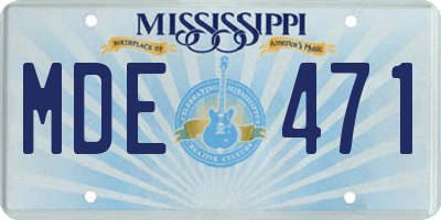 MS license plate MDE471
