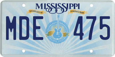 MS license plate MDE475