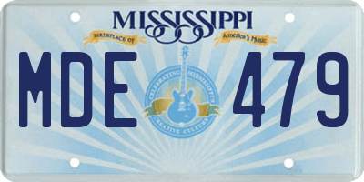 MS license plate MDE479