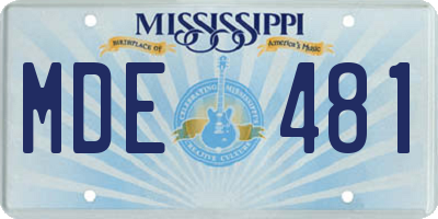 MS license plate MDE481