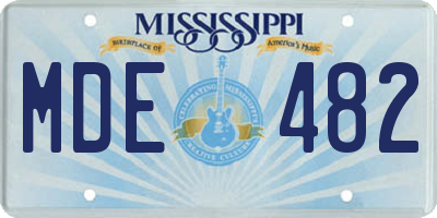 MS license plate MDE482