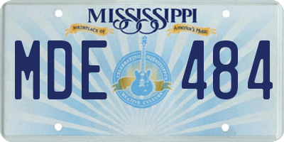 MS license plate MDE484
