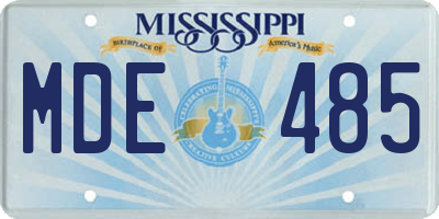 MS license plate MDE485