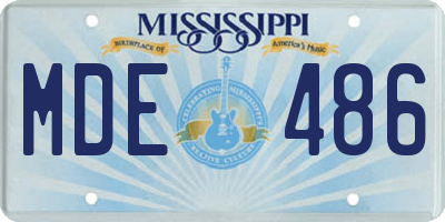 MS license plate MDE486