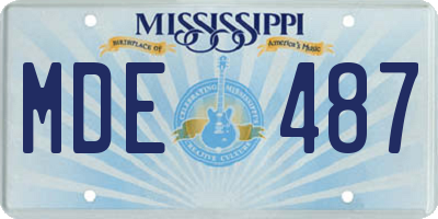 MS license plate MDE487