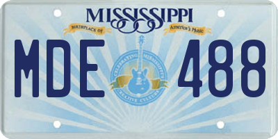 MS license plate MDE488
