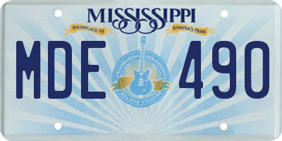 MS license plate MDE490