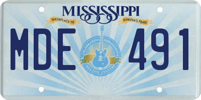 MS license plate MDE491