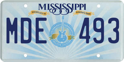 MS license plate MDE493