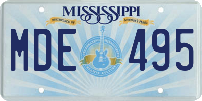 MS license plate MDE495