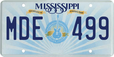 MS license plate MDE499