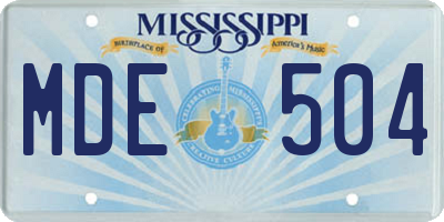 MS license plate MDE504