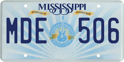 MS license plate MDE506