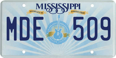 MS license plate MDE509