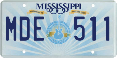 MS license plate MDE511