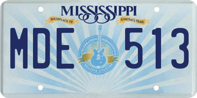 MS license plate MDE513