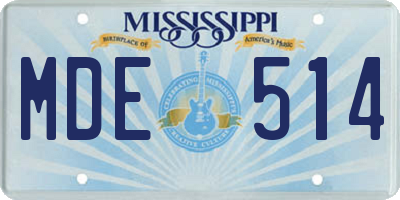 MS license plate MDE514