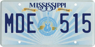 MS license plate MDE515