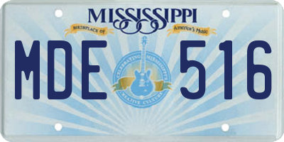 MS license plate MDE516