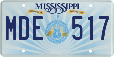 MS license plate MDE517