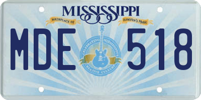MS license plate MDE518